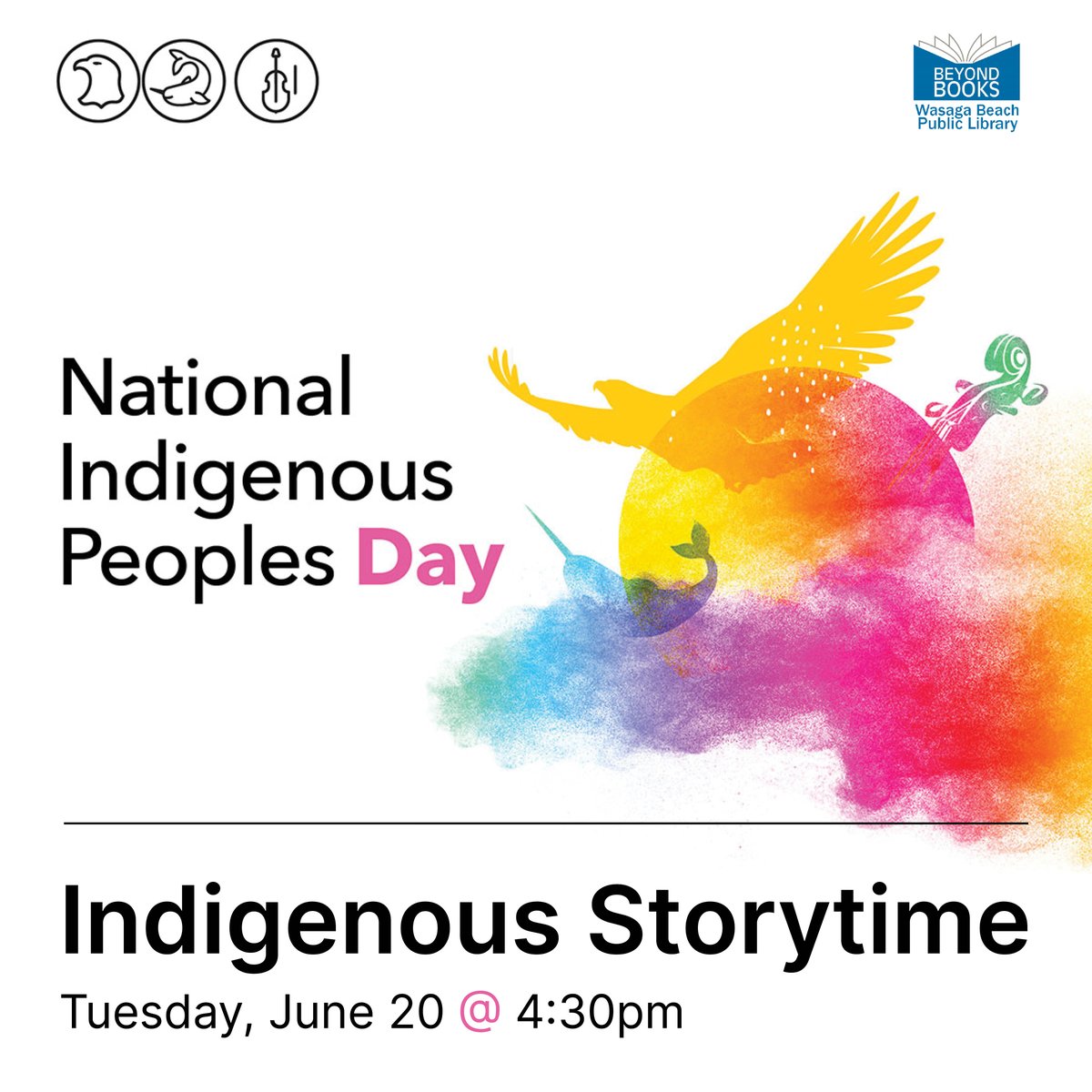 Celebrate National Indigenous People's Day! Join us for an exciting and culturally enriching storytime with a special guest, who will bring Indigenous Culture to life through tales and teachings. #IndigenousCulture #wasagabeach

Register online here: eventbrite.ca/e/indigenous-s…