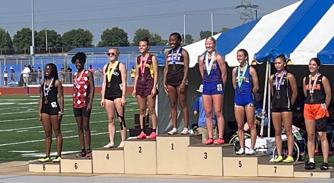 Lydia runs 12.9 and places 9th at State Track and Field!  #GoTigers!  She’s all-state!