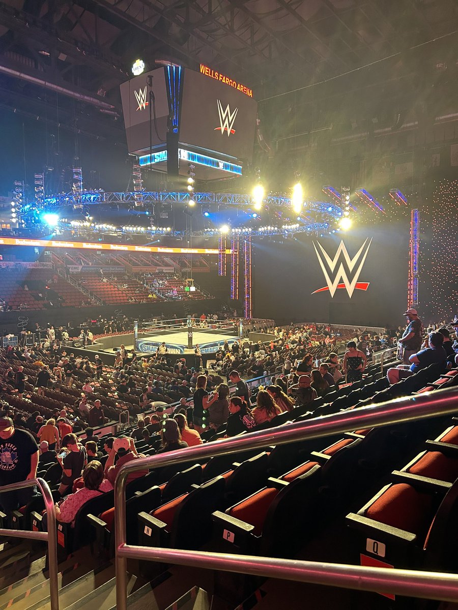 AJTenney's tweet photo. My seat for Friday Night Smackdown tonight https://t.co/BiceDXuPRf