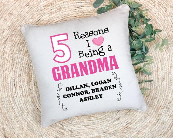 Personalized Grandma Pillow - Reasons I Love etsy.me/3Lc9GTC #personalizedpillow #customizedpillow #grandmagift #grandmapillow @etsymktgtool