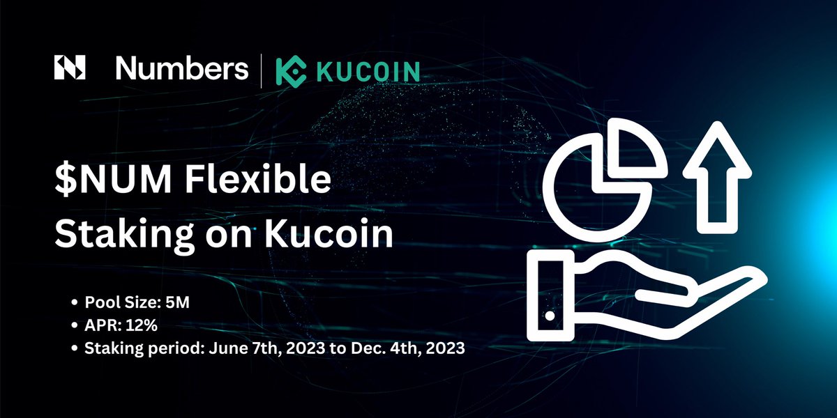 D_Cpleb's tweet image. Good news, folks!

@numbersprotocol’s native token, $NUM is available for staking on @kucoincom. 

🌀Pool Size: 5M
🔣 APR: 12%
⏰ Staking period: June 7th, 2023 to Dec. 4th, 2023

Subscribe: link.numbersprotocol.io/KuCoin-Staking

#Numberscommunity #Numarmy