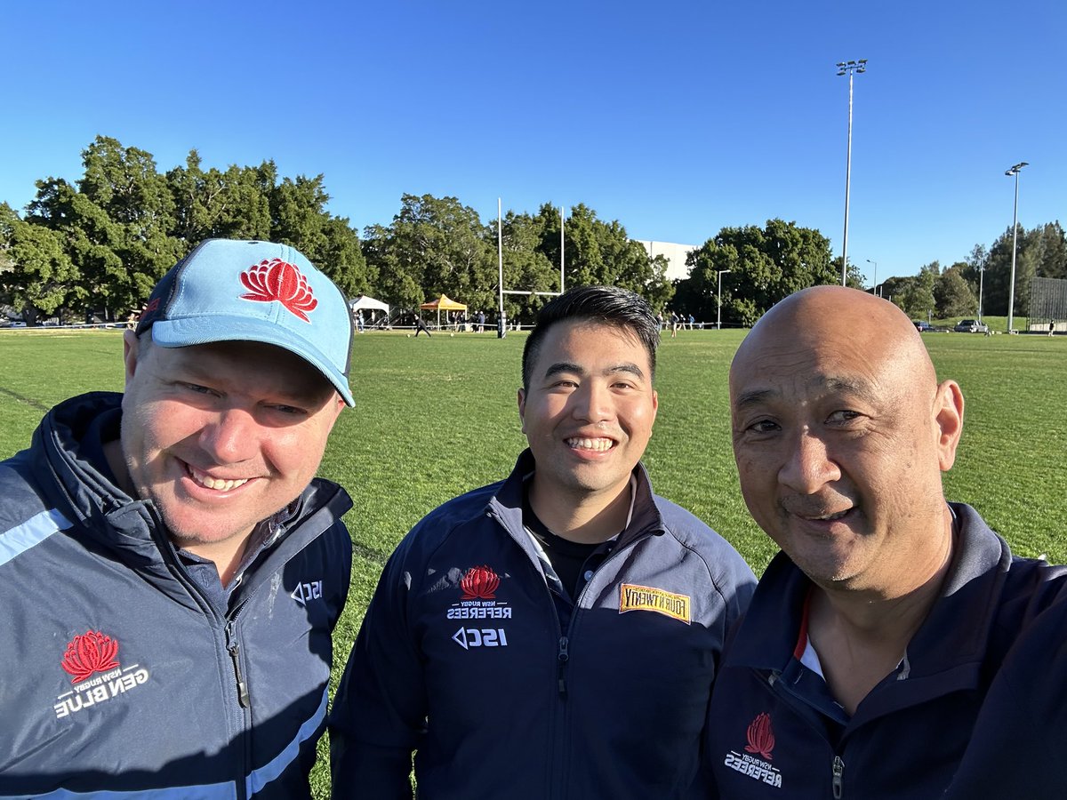 Here at St Lukes Field Concord ⁦<a href="/JohnCarters/">john carters</a>⁩ (NSW player selector and Principal at Mudgee PS), Joseph Lui (referee and DoE Lawyer) and ⁦<a href="/johnqgoh/">johnqgoh</a>⁩ (referee and Principal Merrylands East PS) - I love how our people put in for the community!