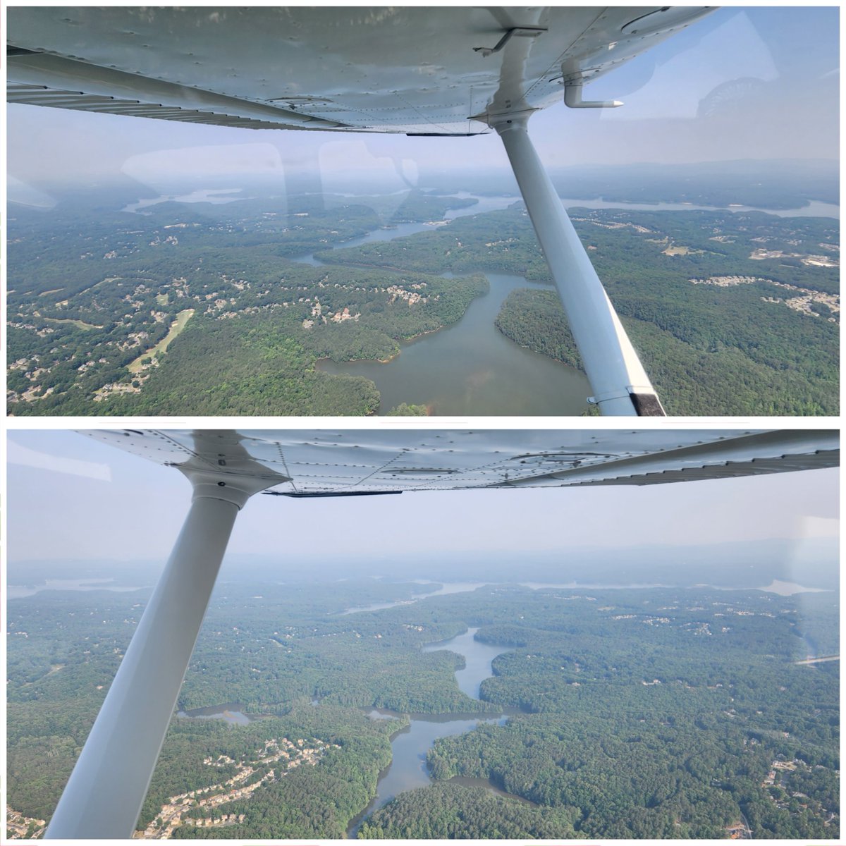 Hazy out here today on #wingFriday #C172 #PilotsofTwitter