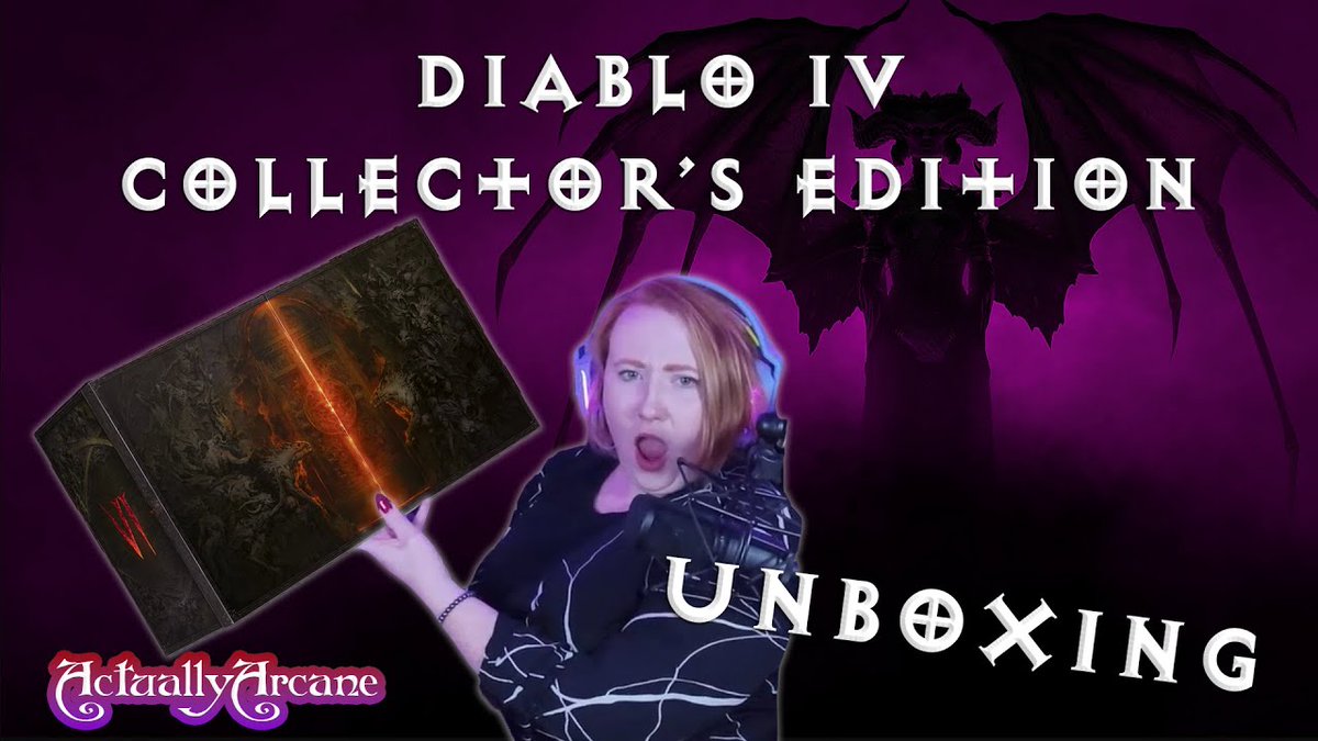 I was so excited to unwrap the #DiabloIV Collectors Box on Stream! 

Catch the highlights and dive into the hellishly amazing contents of this awesome piece of art 💜😈💜

Watch now --> youtu.be/MGLpi_3MVHU
