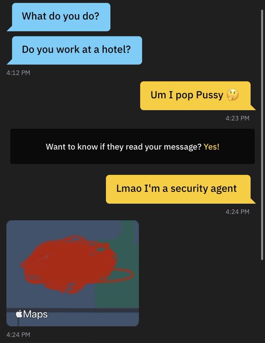 Okay the pussy can&rsquo;t be that good, dropping MY location is just all types of wild, I don&rsquo;t even know