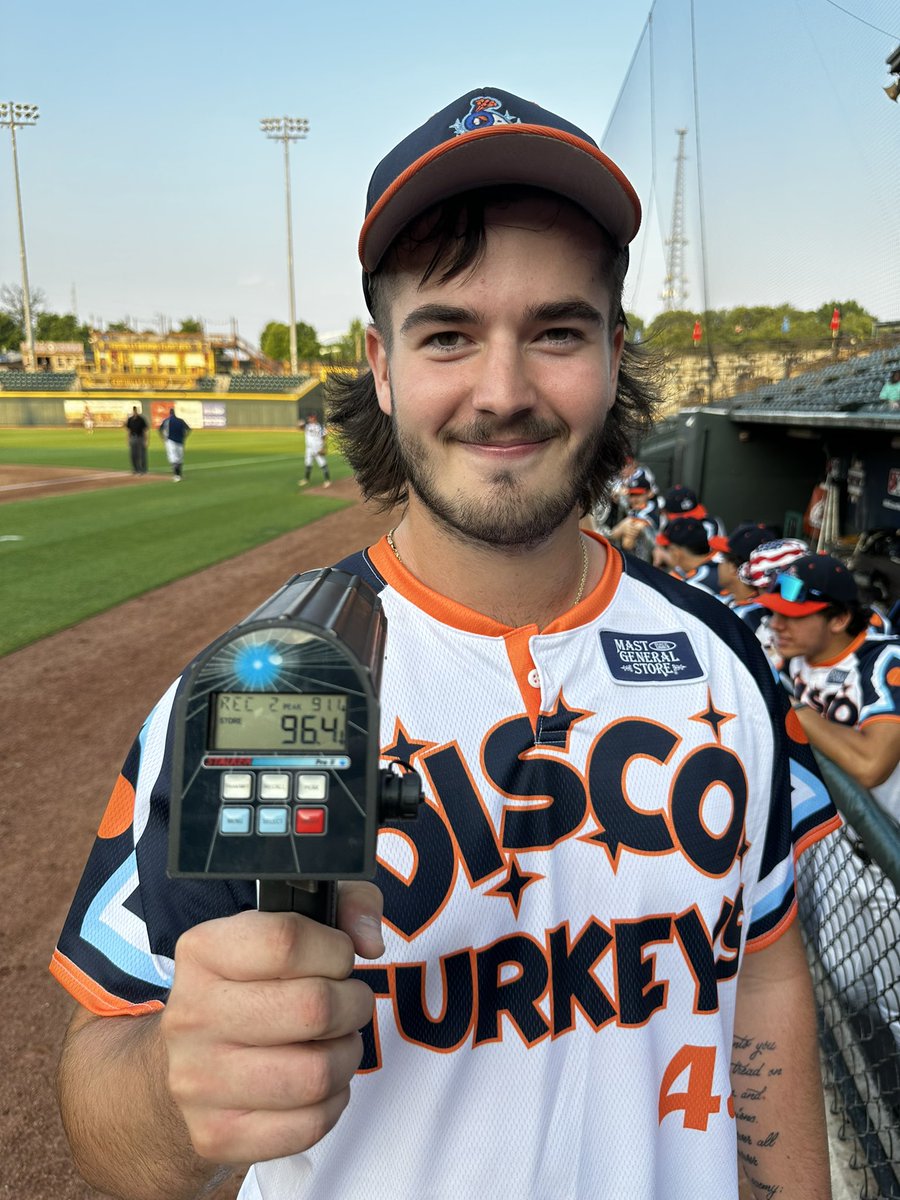 A.J. Lewis (@drdeaconaj) on Twitter photo The <a href="/discoturkeys/">Carolina Disco Turkeys</a> have a new velo record — <a href="/harrison16lewis/">Harrison Lewis</a> 🔥⛽️96.4mph 🔥⛽️in tonight’s game The <a href="/discoturkeys/">Carolina Disco Turkeys</a> have a new velo record — <a href="/harrison16lewis/">Harrison Lewis</a> 🔥⛽️96.4mph 🔥⛽️in tonight’s game