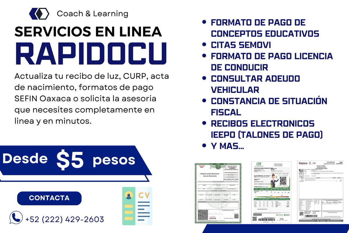 danieluxcruz's tweet image. Te presento #RAPIDOCU atención vía WhatsApp whatsform.com/WQyXO4 #AsistenteVirtual #Mexico #Oaxaca #Istmo