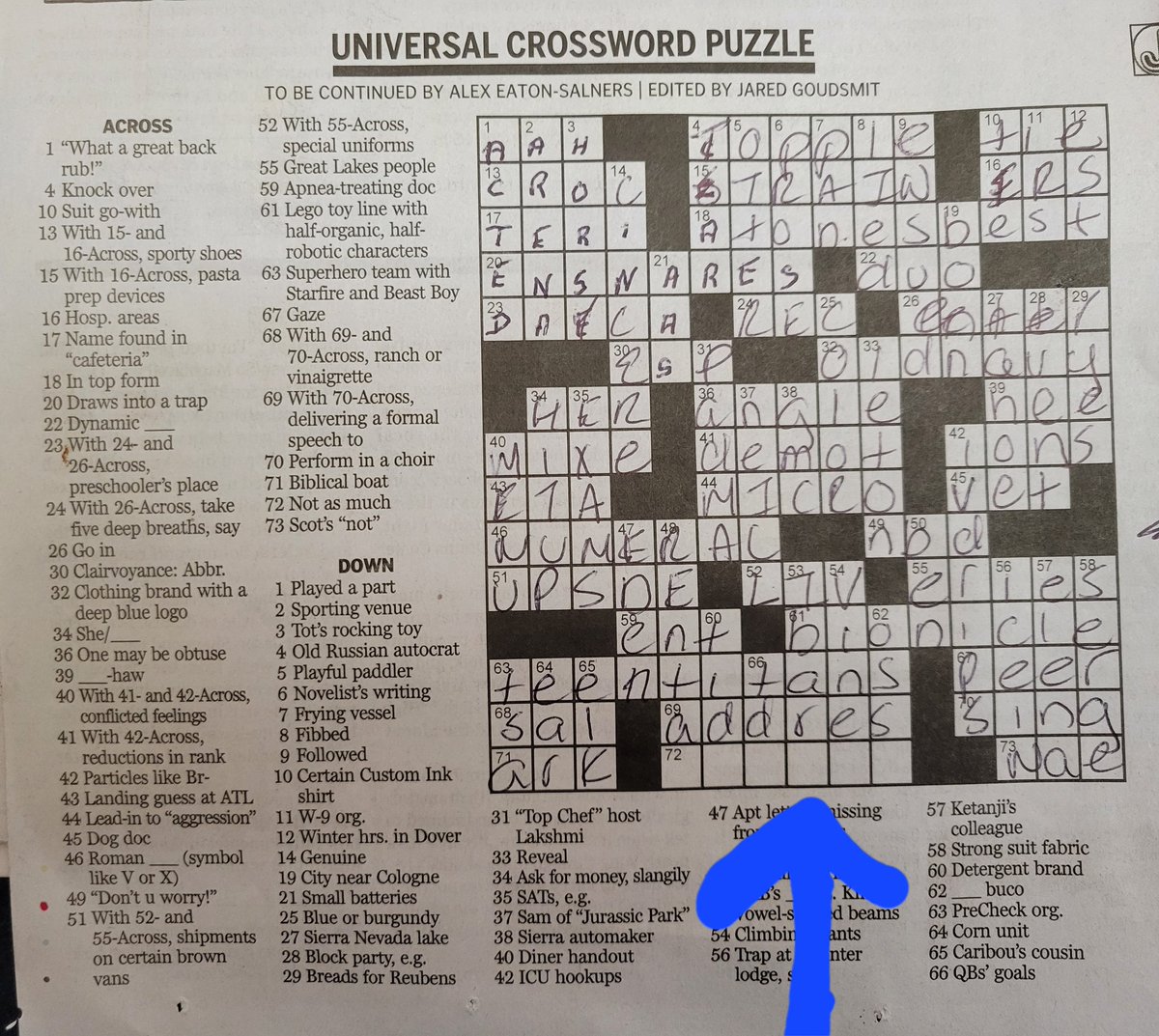 Apparently the folks doing the #crosswordpuzzles at the #bostonglobe don't know how to spell the verb 'address'. 🤔