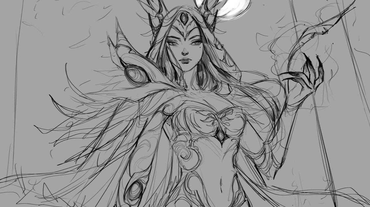 Snow Moon/Coven Xayah? sketch #WorkinProgress