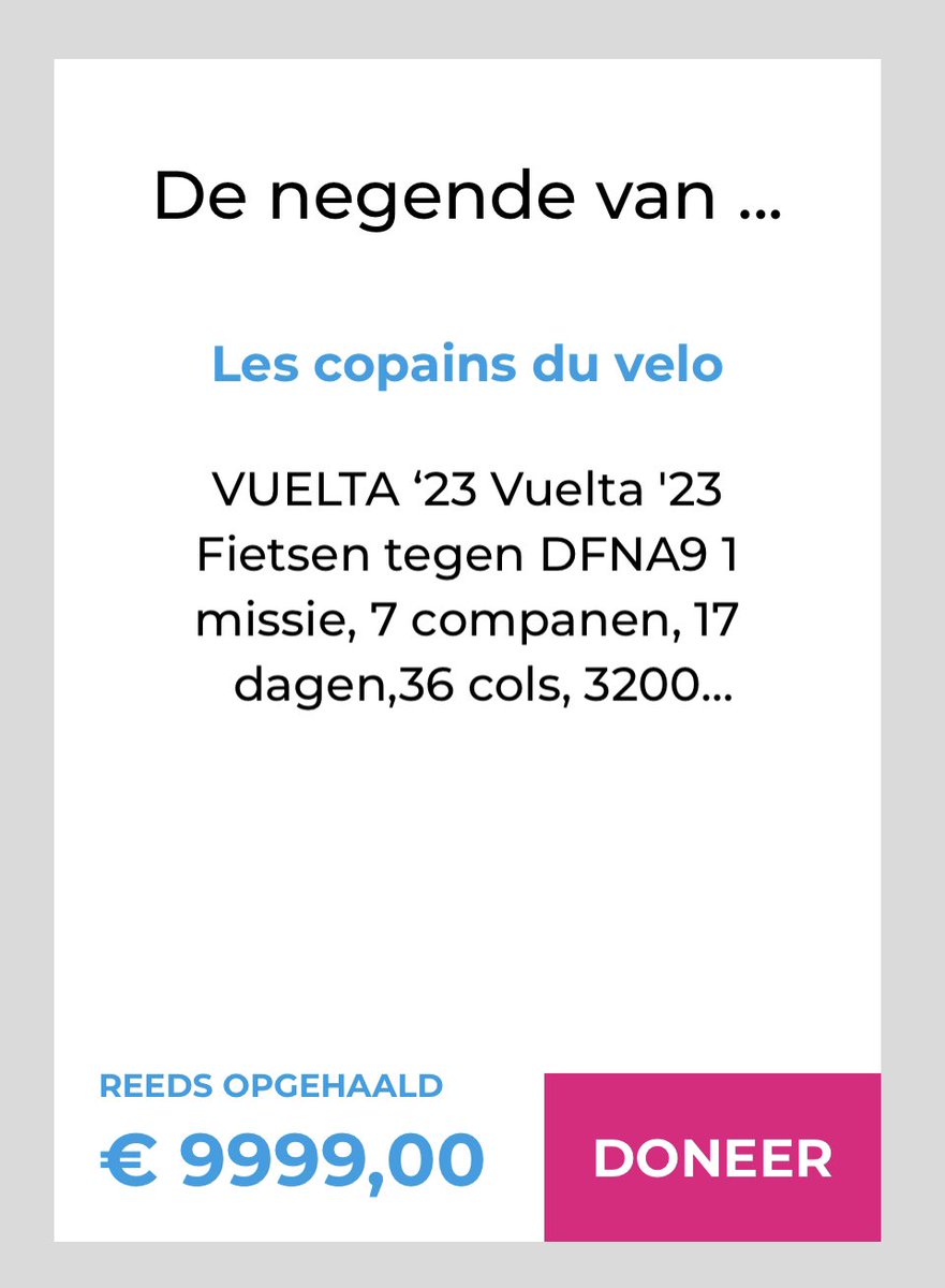 Denegendevan (@denegendevan) on Twitter photo Door de inzet van 7 wielrenners weer een stukje dichter bij de oplossing van #dfna9. Zo blij met de inzet van les copains du velo, hier een mooi verslag van hun reis nieuwsblad.be/cnt/dmf2023060… <a href="/robbesom_arthur/">Arthur Robbesom</a> Door de inzet van 7 wielrenners weer een stukje dichter bij de oplossing van #dfna9. Zo blij met de inzet van les copains du velo, hier een mooi verslag van hun reis nieuwsblad.be/cnt/dmf2023060… <a href="/robbesom_arthur/">Arthur Robbesom</a>