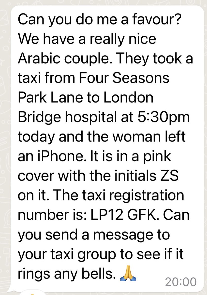 To an cabdrivers out there, my brother works at the 4 Seasons &amp; a guest has lost a phone. Any help or retweet’s would be appreciated. 🙏