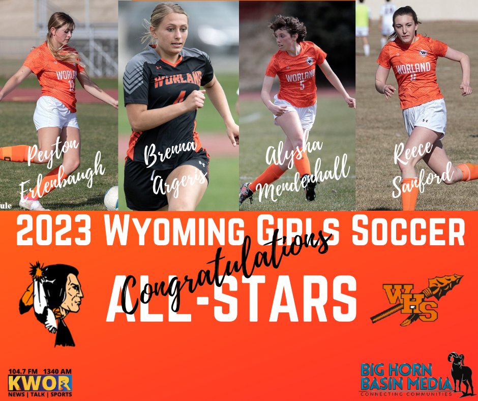 4 Lady Warriors selected to the Wyoming High School Girls Soccer team. <a href="/WorlandWarriors/">Worland Warrior Activities</a>