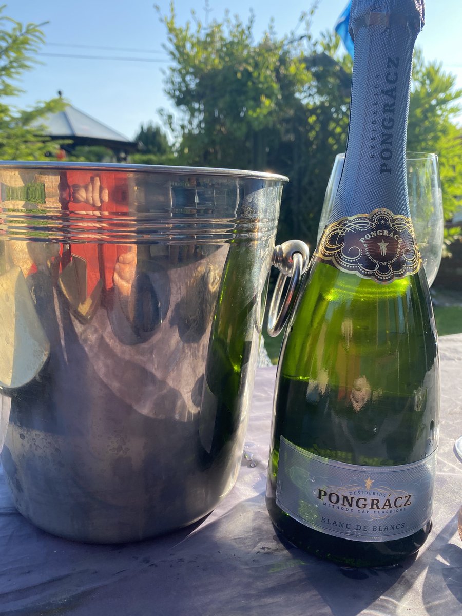 So here we are, in the glorious sunshine of #DumfriesandGalloway enjoying an extended heatwave after a long winter. It’s #ChampagneFriday with a #Pongracz #BlancdeBlancs from #SouthAfrica. All the rich tones of a #Champagne in a beautifully-styled bottle. #GlassOfBubbly #Cheers!