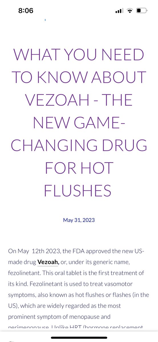 Dr Michelle Olver (@drmichelleolver) on Twitter photo Well this is exciting news from <a href="/HubMenopause/">MenopauseHub</a> . Hopefully the UK will follow suit very soon. A non hormonal treatment for hot flushes that has been long talked about. Something else to add to our armoury of treatments for women who can’t take HRT Well this is exciting news from <a href="/HubMenopause/">MenopauseHub</a> . Hopefully the UK will follow suit very soon. A non hormonal treatment for hot flushes that has been long talked about. Something else to add to our armoury of treatments for women who can’t take HRT