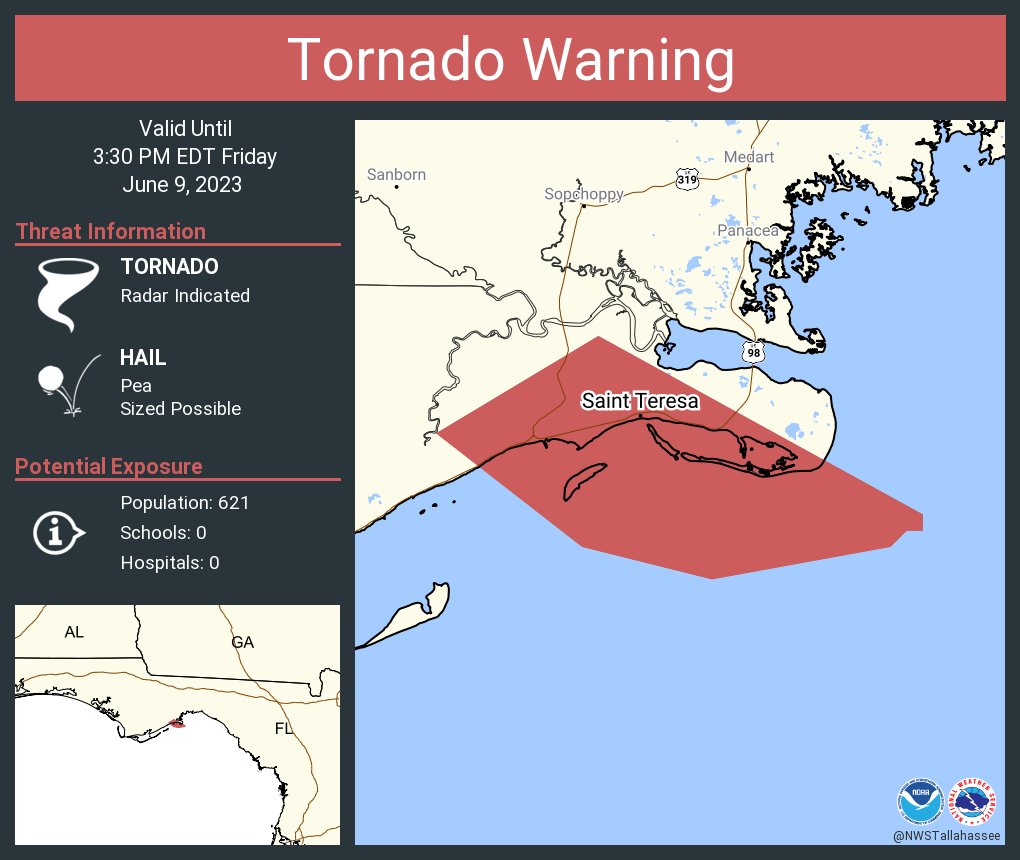 Flames Wire 💌 on Twitter "RT NWStornado Tornado Warning including Saint Teresa FL until 330