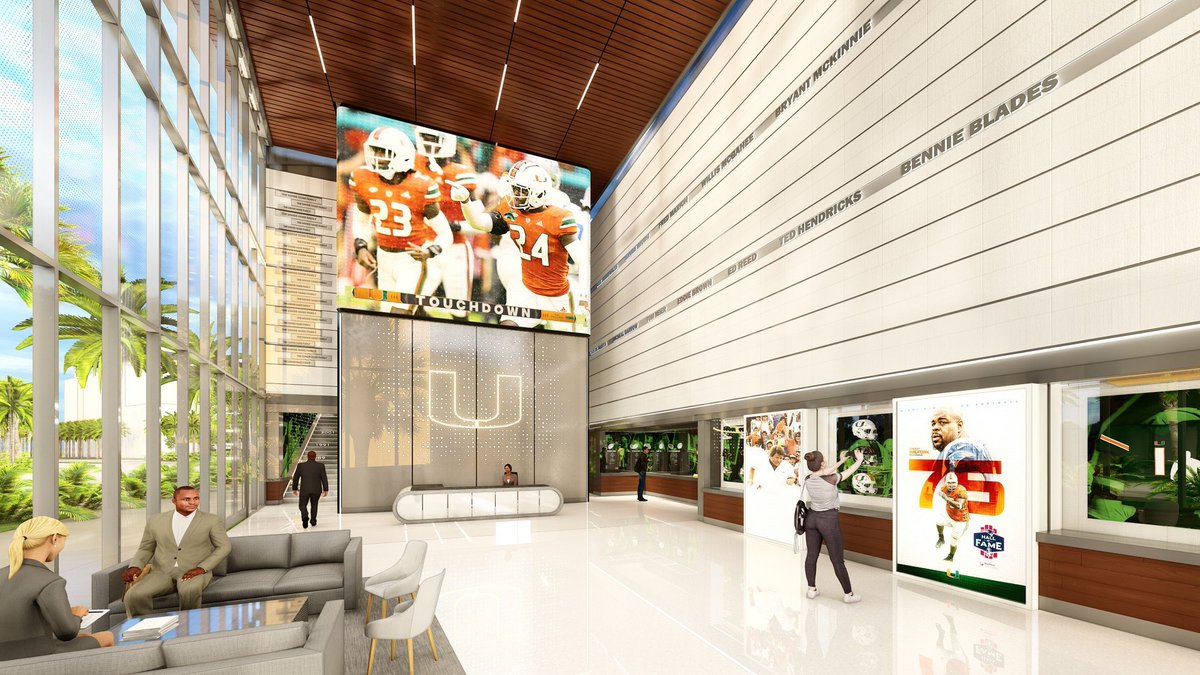 𝘼𝙘𝙩𝙞𝙤𝙣𝙨 > 𝙒𝙤𝙧𝙙𝙨 

🔶 $200M facility 
🔶 162,00 sqft football ops
🔶 5-star spa
🔶 Hyperbaric oxygen room 
🔶 Cryogenic chamber
🔶 Team Sim Room
🔶 'Recruiting war room'
🔶 Player personnel wing
🔶 Dry needleing room
🔶 HURRICANE recruiting immersion zone 
🔶 The U…