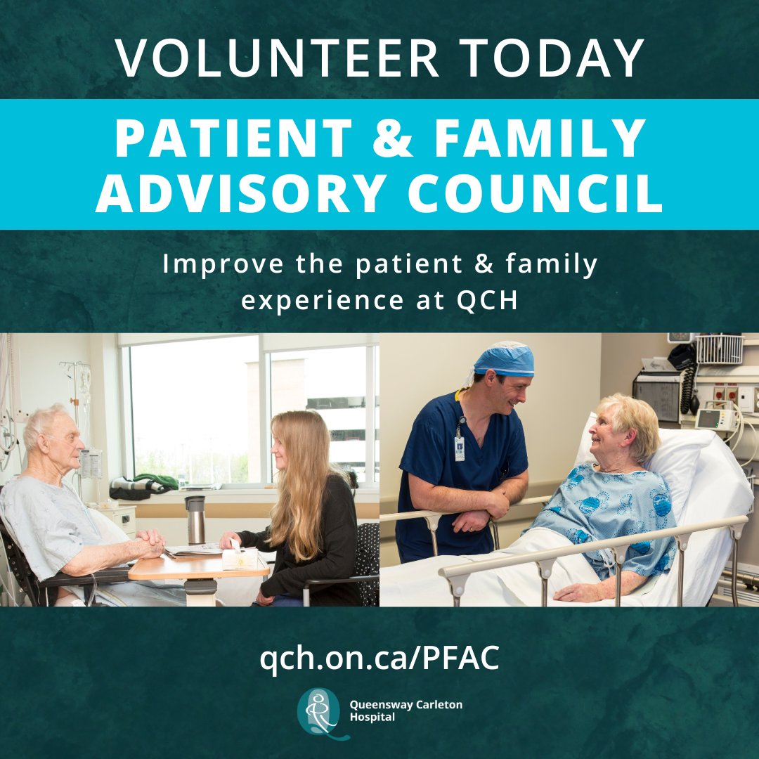 Have you or a family member recently been a patient at QCH? Apply to be part of our Patient &amp; Family Advisory Council for September.

We want diverse voices to collaborate with our healthcare teams to advance the quality of care &amp; the patient experience: qch.on.ca/PFAC