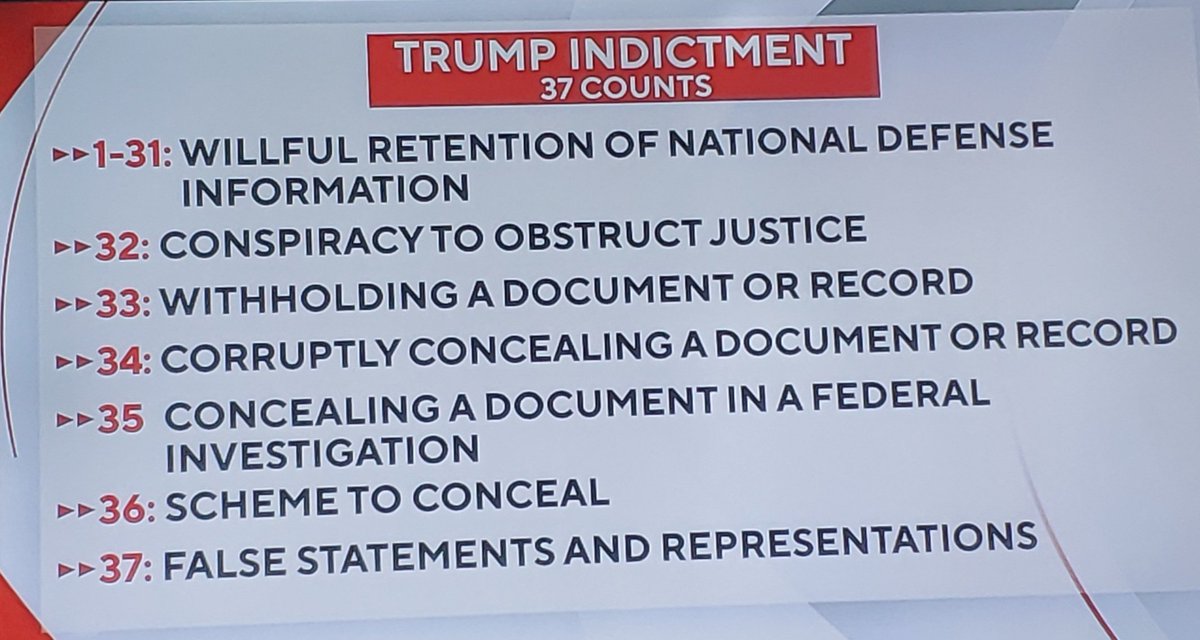 Trump indictment unsealed. 37 counts or 38 counts, the gravity is unprecedented. This is no joke and the law must be faithfully executed. Jack Smith  'no one is above the law' #obstructionofjustice #TrumpIndictment