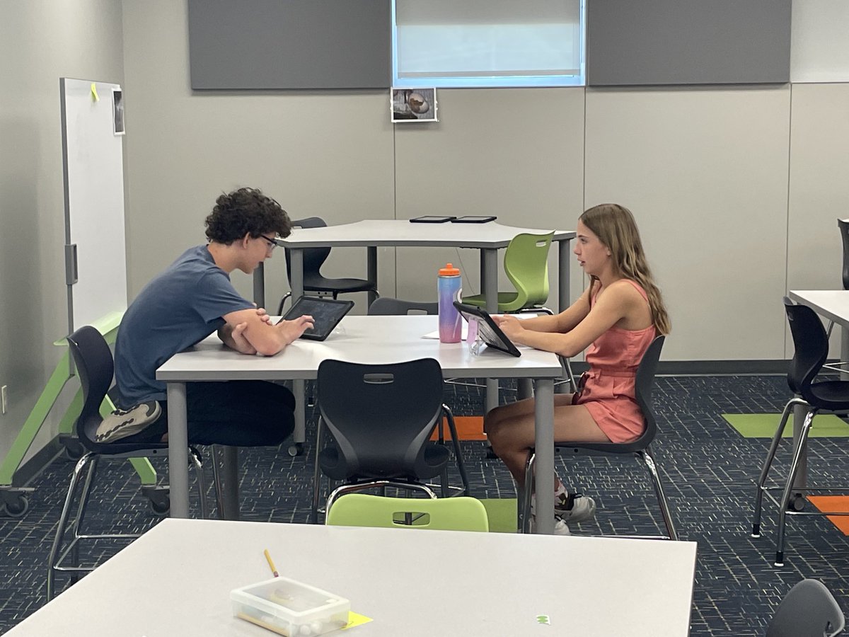 CPS_math's tweet image. Look at these middle schoolers doing math at our first ever Summer Math Academy!