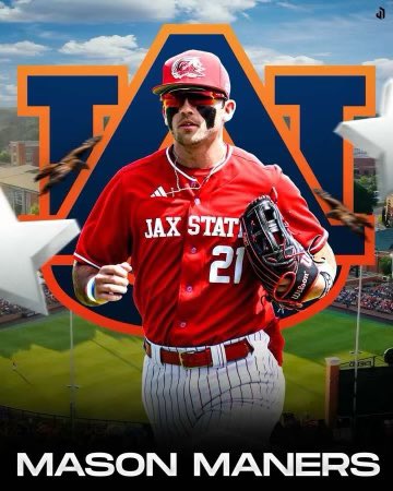 Grateful to God for the blessings He brought to me at JaxSt in my coaches, incredible &amp; talented teammates, Grace Fellowship, FCA &amp; amazing friends. I’m beyond grateful &amp; excited to say I will play my last year with <a href="/AuburnBaseball/">Auburn Baseball</a> <a href="/3strikes_AU/">Butch Thompson</a> <a href="/GGross18/">Gabe Gross</a> <a href="/KarlNonemaker/">Karl Nonemaker</a> War Eagle!