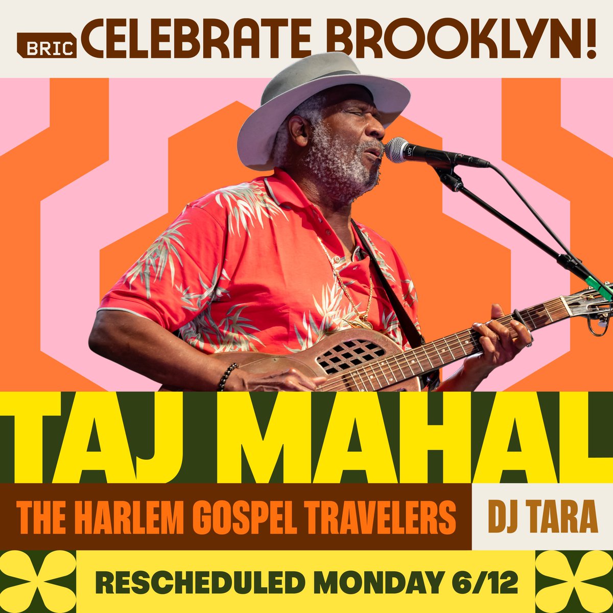 Smorg's back at Celebrate BK this year! Come by Monday, 6/12 for a reimagined version of opening night celebrations with multi-instrumentalist, blues musician, Taj Mahal and The Harlem Gospel Travelers!

RSVP for a chance to win 2 VIP tent passes: universe.com/events/resched…
