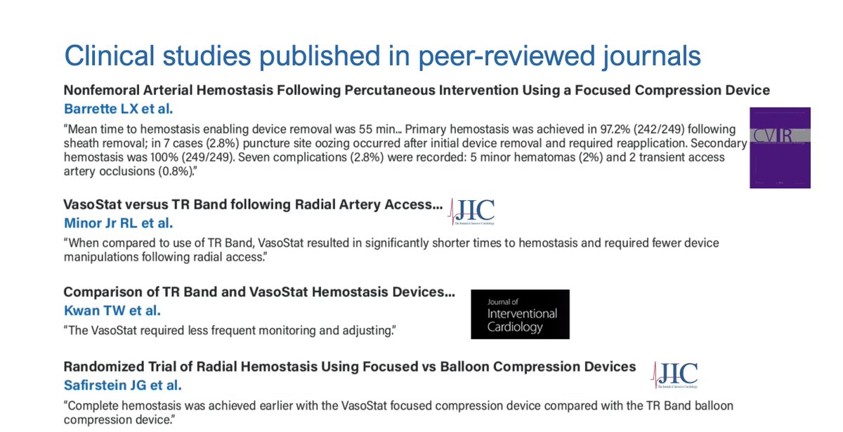 The data supporting use of the #VasoStat continues to grow! 3 head-to-head studies and one additional study showing outcomes of 249 patients!
@CVIR #radialfirst #pedalfirst #interventionalcardiology #interventionalradiology