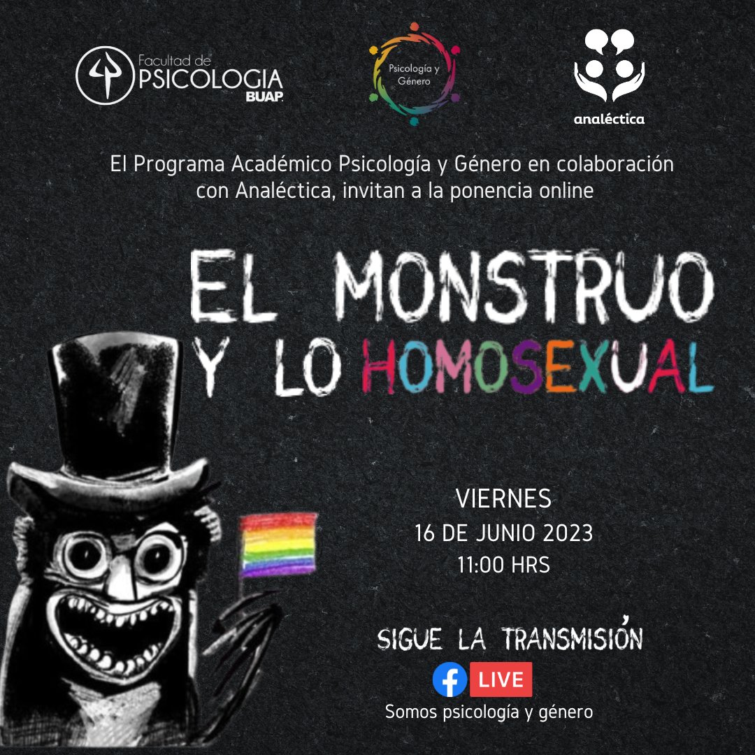 SomosPsicGenero's tweet photo. ¿Sabes qué es el #QueerCoding? ¿Conoces el código #Hays? ¿Qué relación hay entre las identidades #Queer, los #vampiros y los #zombies? 

En colab con @analecticacons

🧛‍♀️El Monstruo y lo Homosexual🧟‍♀️
🗓16 de Junio, 2023
🕘11:00 Hrs
💻Facebook Live

Sígue la transmisión https://t.co/187nSQE82B