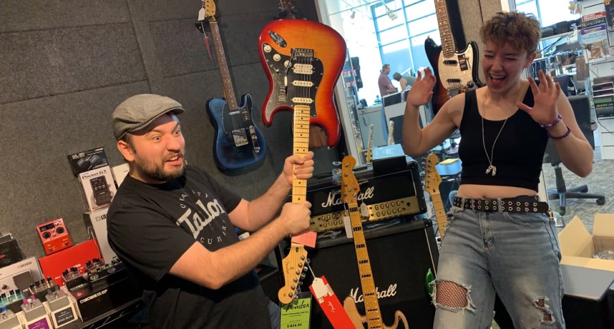 Here, one of our customers wanted to take a silly celebration photo after purchasing her new Fender bass.  Be careful what you wish for!    (No basses were harmed)
#Fender #FenderBass #bassplayer #bassguitar #guitar #guitarstore #guitarshop #musicstore #RivertonMusic #Sandy #Utah