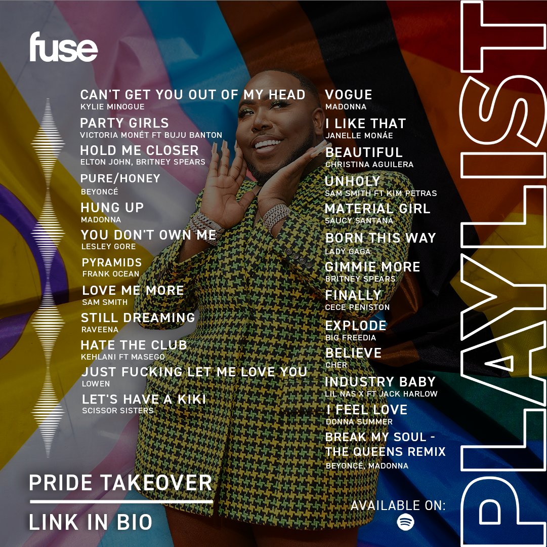 fusetv's tweet photo. Ready to celebrate love on the dance floor? 🏳️‍🌈🎶 Check out our #FuseFaves Pride Month Takeover playlist! Listen now: https://t.co/7DOWNnukhk https://t.co/HvES9aL3TE