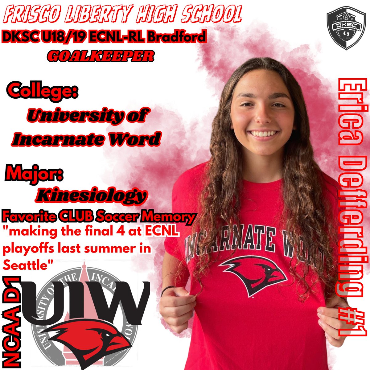 SENIOR SPOTLIGHT:
With 6 shutouts Erica has been GREAT in goal all season!

Erica plans on majoring in Kinesiology and will continue to play NCAA D1 soccer @uiwwsoccer 🧤💪

We are so PROUD of Erica and wish her nothing but the best in all her future endeavors!