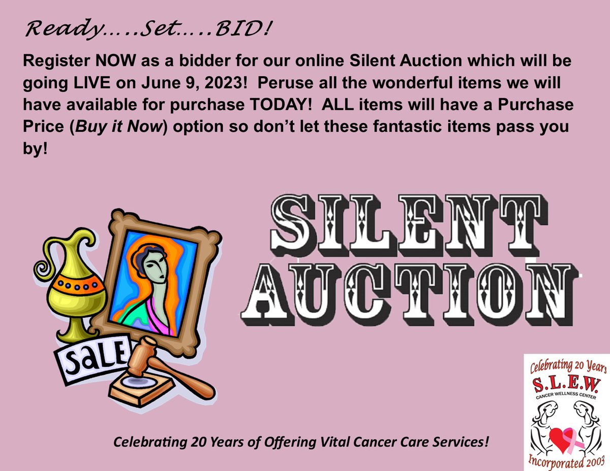 Our Silent Auction is now open!  Click on the link to get registered.  You do not have attend luncheon to buy or bid!!
…wwellness.auctions.networkforgood.com/auctions/slew-…