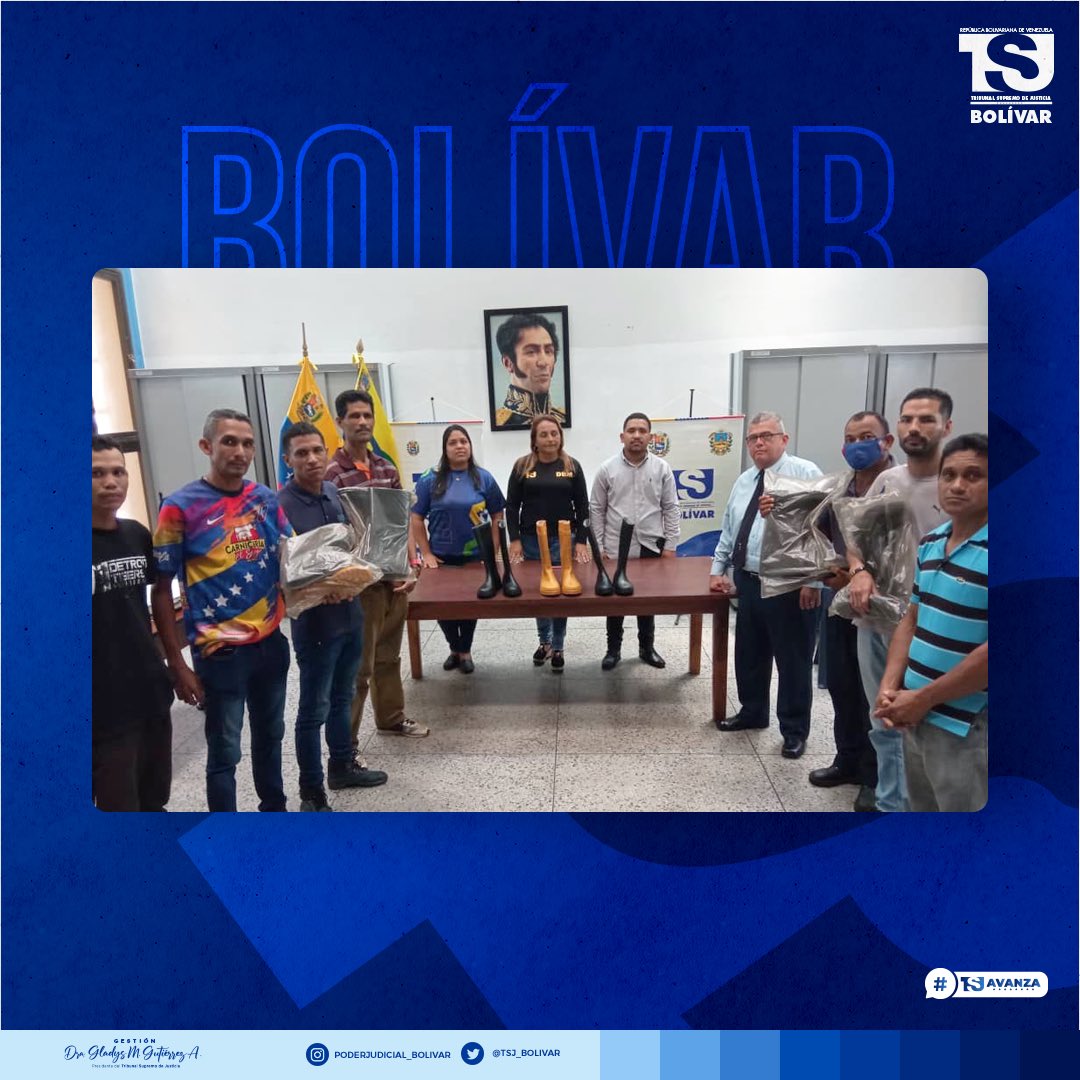 Gracias a la intervención inmediata de la <a href="/dar_bolivar/">darlin bolivar</a> su directora Dra Luimar Gonzalez  y la Jueza Rectora y Presidenta del Circuito Judicial Penal del estado Bolívar, <a href="/mersanchezr/">MERCEDES SANCHEZ</a> , los obreros de nuestro Palacio de Justicia con sede en Ciudad Bolívar, recibieron pares de botas