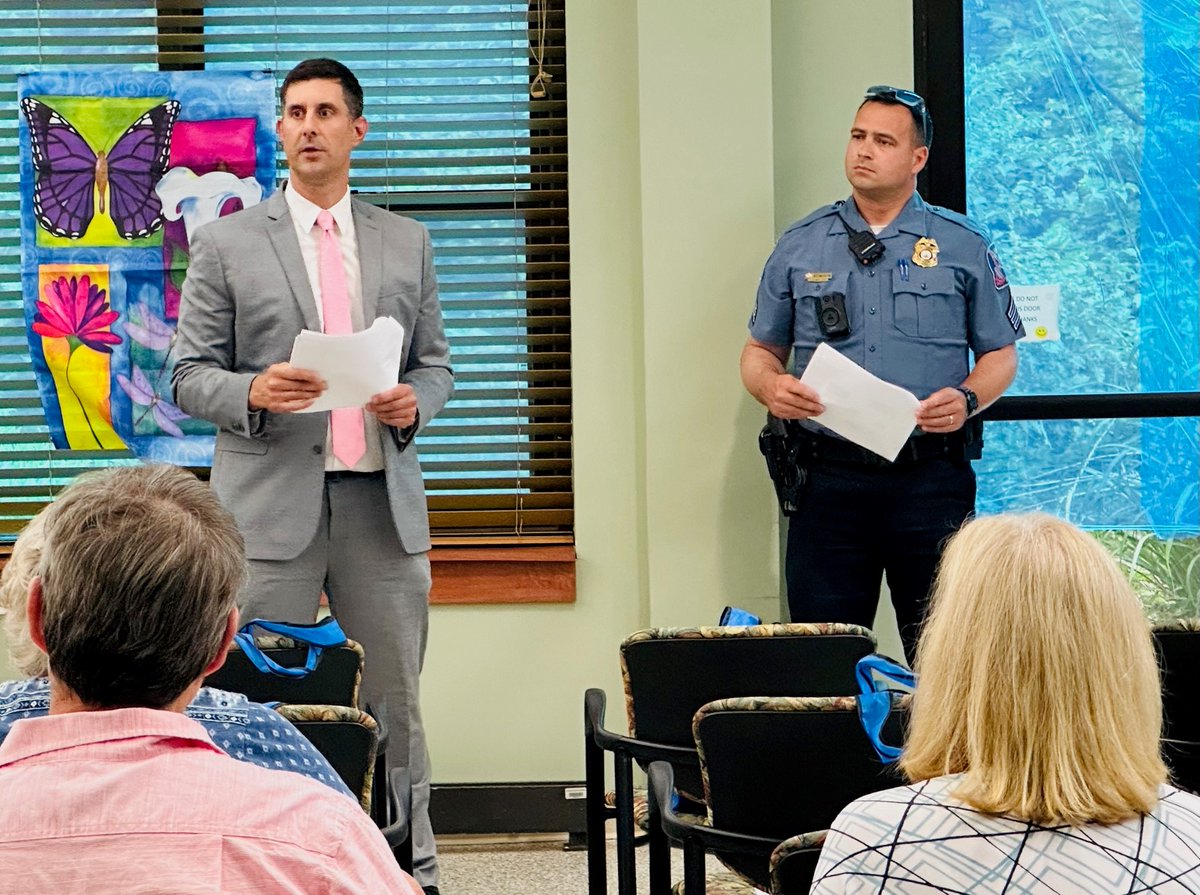 HowardCoSAO's tweet image. Thanks to DSA Josh Felsen and Sgt. McCrone for giving a wonderful presentation on the #financialexploitation of #vulnerableadults last night for #ProtectWeek2023. There is one more consumer education series on Thursday, June 15th at the Bain 50+ Center from 12-2pm.