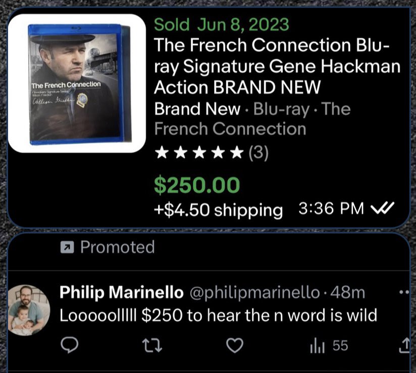 Fess up. Which one of you dudes did this? Where my FOMO bros at? 🤣💀🤣 #PhysicalMedia #FrenchConnection #Censorship #TheFrenchConnection