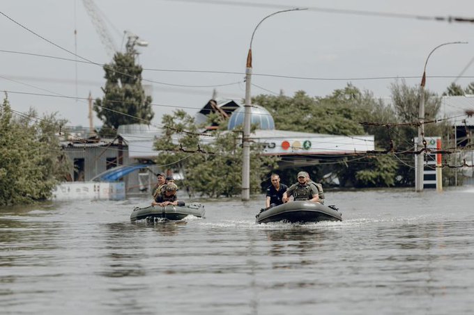 Police rescuing the civilians