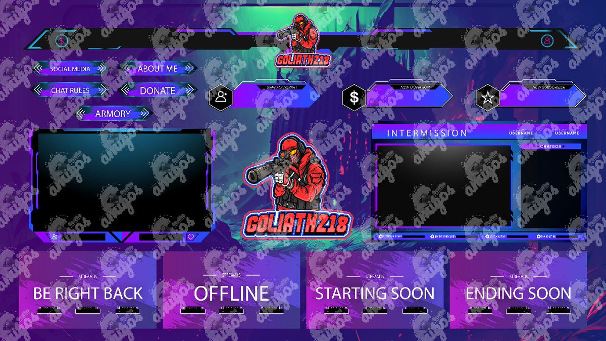 Done Custom Overlay For Our satisfied client <a href="/Goliath211/">David Nazario</a> ✨❤️ Thank you for working with us ❤️

#TwitchStreamers #twitch #Vtuber #gamers #streaming #streamers #KickStreaming #KickStreaming #overlays
