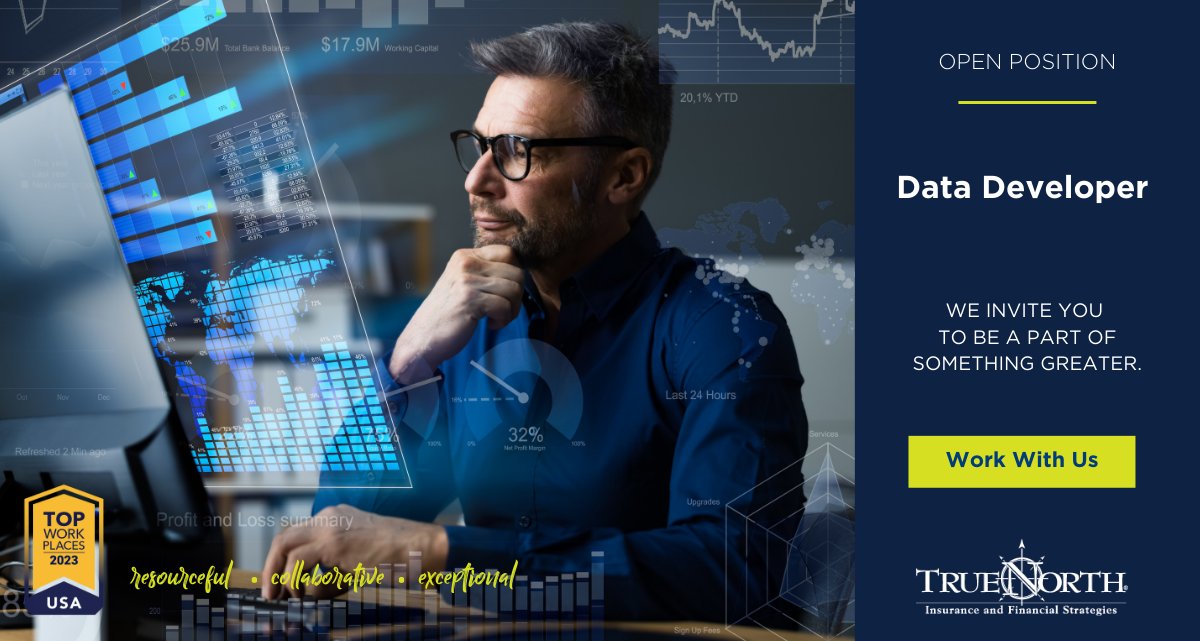 We are #hiring a Data Developer to be a part of our #OneTrueNorth team. In this role, you'll be responsible for developing software solutions, enhancing efficiency &amp; facilitating smooth information flow between systems. 

Learn more &amp; apply here: bit.ly/3WZiymj