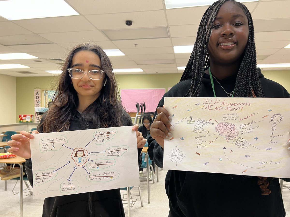 7th grade Self Awareness Mind Maps! #FutureLeaders #BeTheChange #CreateYourCulture #PositiveVibes @Glades_MS #SAVEPromiseClub