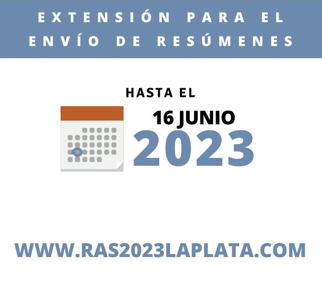 RAS2023LAPLATA's tweet photo. 📢ATENCIÓN: EXTENSIÓN DE FECHAS IMPORTANTES!
.
Nuevas fechas límite: ENVÍO DE RESÚMENES: viernes 16/06. https://t.co/lPMadzYm0P