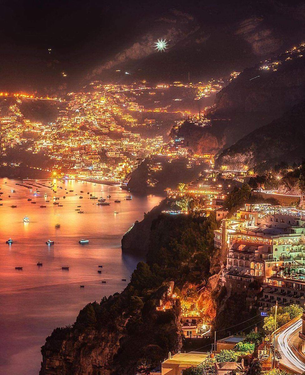 Positano 🍋 Nights, The Amalfi Coast 🇮🇹🧡🔥💛🪄😍👌🪐👋