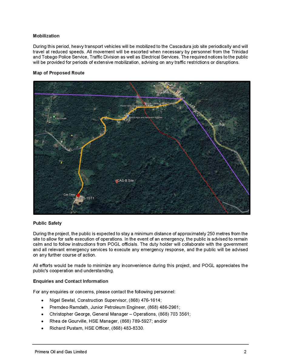 POGL, a subsidiary of #TXP, wishes to advise the general public that we plan to commence preparation work for the pre-commissioning and commissioning of the #Cascadura facility on or after June 15, 2023.
#Trinidad #OilAndGas #PreCommissioning