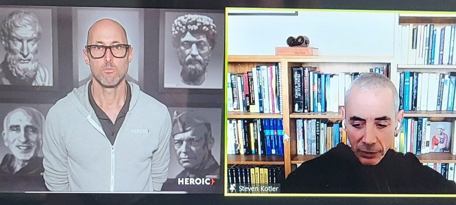 SarahPipher's tweet image. Amazing conversation with author Steven Kotler. Learning the master's tools; building intuition, managing energy and focus, committing fully, and "leaving it all on the mountain." Play full-out style. #heroic #mastery #coach