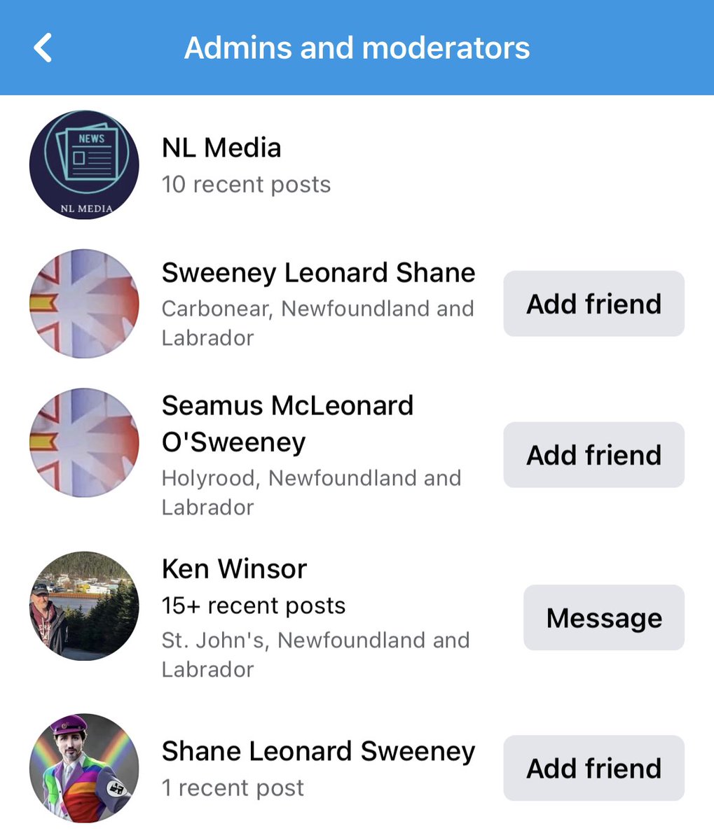 autistic_hippy's tweet photo. A list of page admins and the most recent members added to the Anti-2SLGBTQIA+ organization that's sadly and slowly gaining traction in Newfoundland.
If they want to instigate hate they don't get to hide behind their screens.
#NoRoomForHate #2SLGBTQIA #LoveIsLove #NLpride https://t.co/I8o274KHzG
