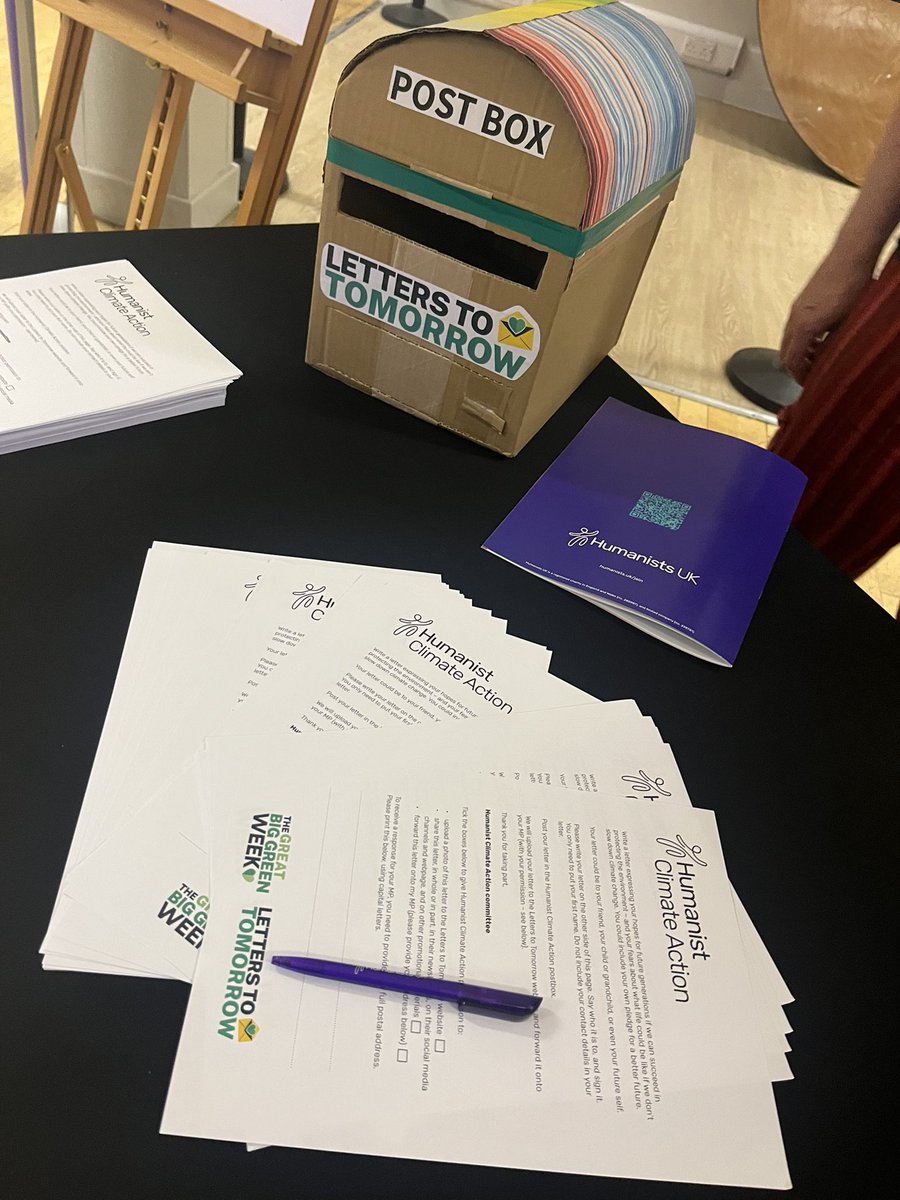 Come and see HCA at the Humanist Convention - we’re at the back of the comedy hall tonight.
Write a ‘letter to tomorrow’ and stick in the letterbox.
Letters will be uploaded to the Letters to Tomorrow website and forwarded onto MPs.
#humanists2023