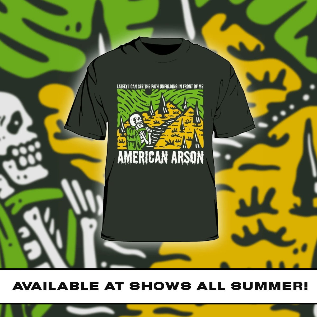 🚨 Two of the new shirts available at our merch table all summer! 💀☔️