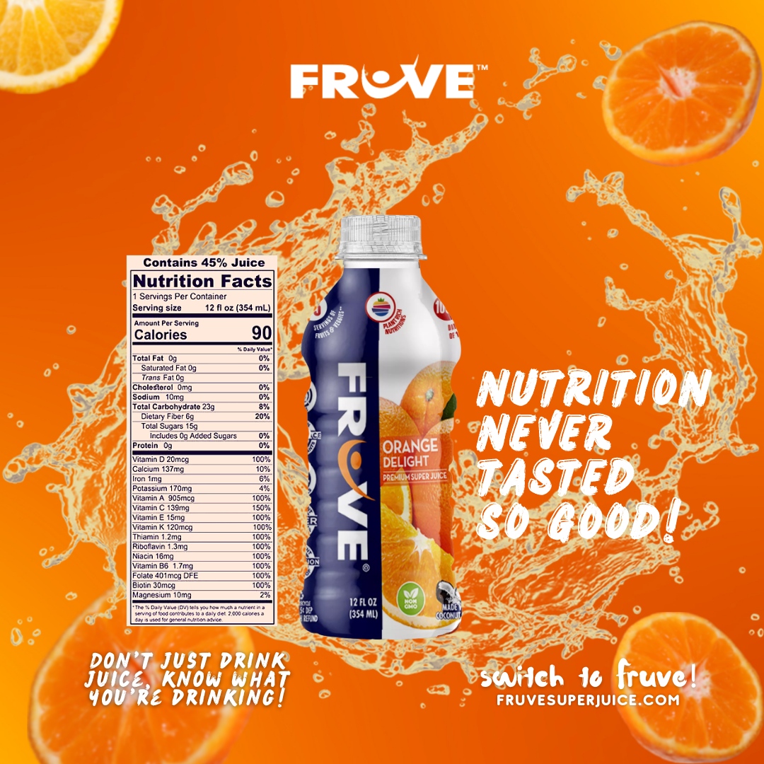 Super Juice Orange Delight is the perfect choice for anyone looking to cut back on sugar while still enjoying a delicious drink. Plus, each bottle contains 15 servings of fruits and vegetables, along with 6 grams of fiber to help offset any sugar from the fruit.

Don't comprom...