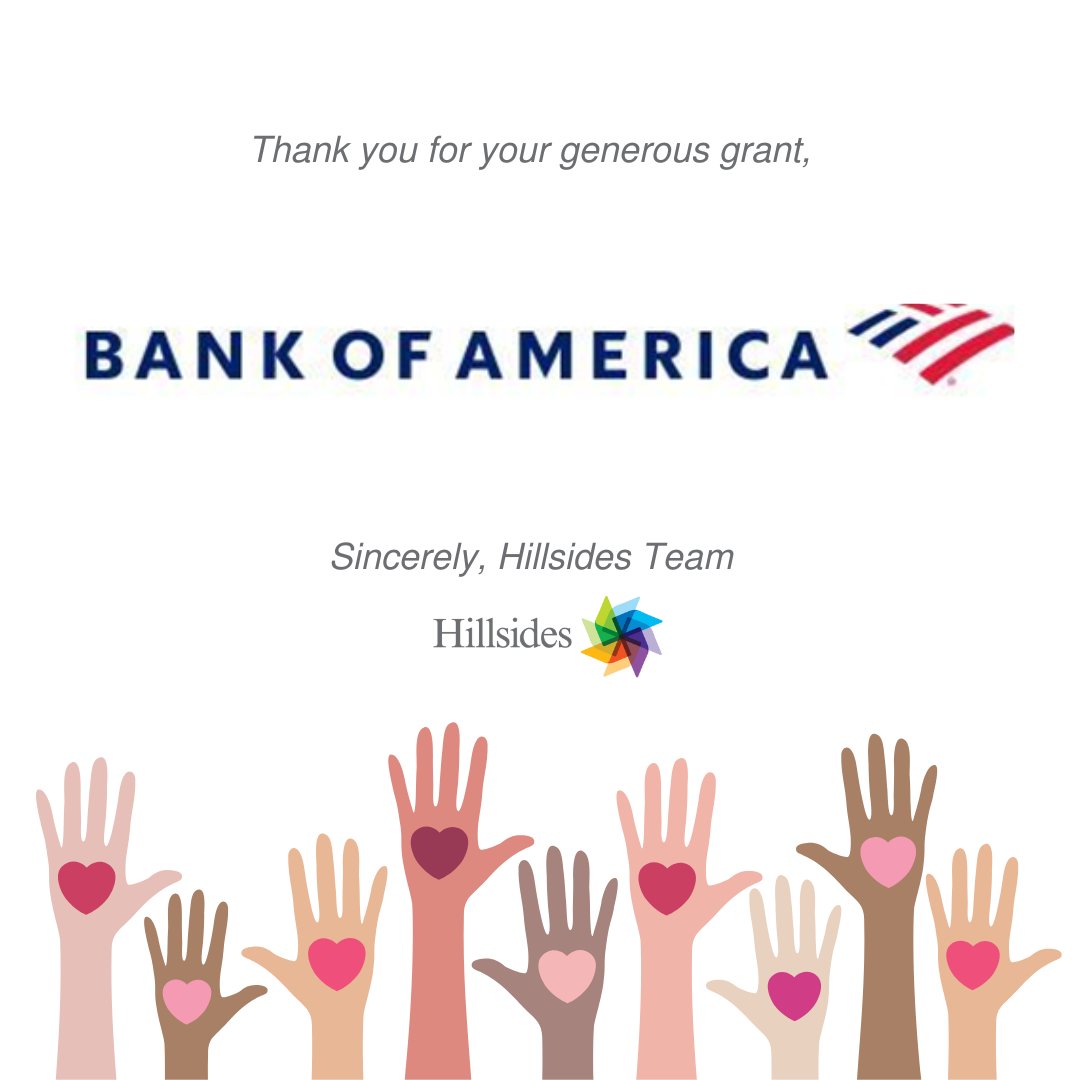We're excited to share that <a href="/BankofAmerica/">Bank of America</a> recently selected Hillsides as a recipient of one of its #BofAGrants! The bank recognized our Youth Moving On program for helping young adults to heal, grow, and thrive. Thank you from the bottom of our hearts! ❤️
