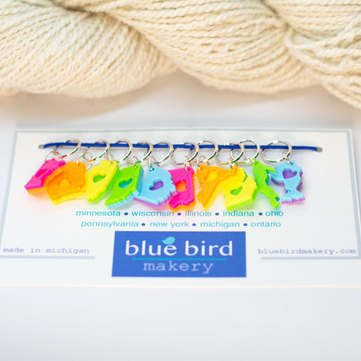 bluebirdmakery's tweet photo. We LOVE collaborating and creating custom designs. This set of 10 stitch markers was created especially for the @roadtripmystery Great Lakes Road Trip MKAL. 🧶🌊🚙💙

Check it out at https://t.co/capPpDMBPD https://t.co/8xmCub670x
