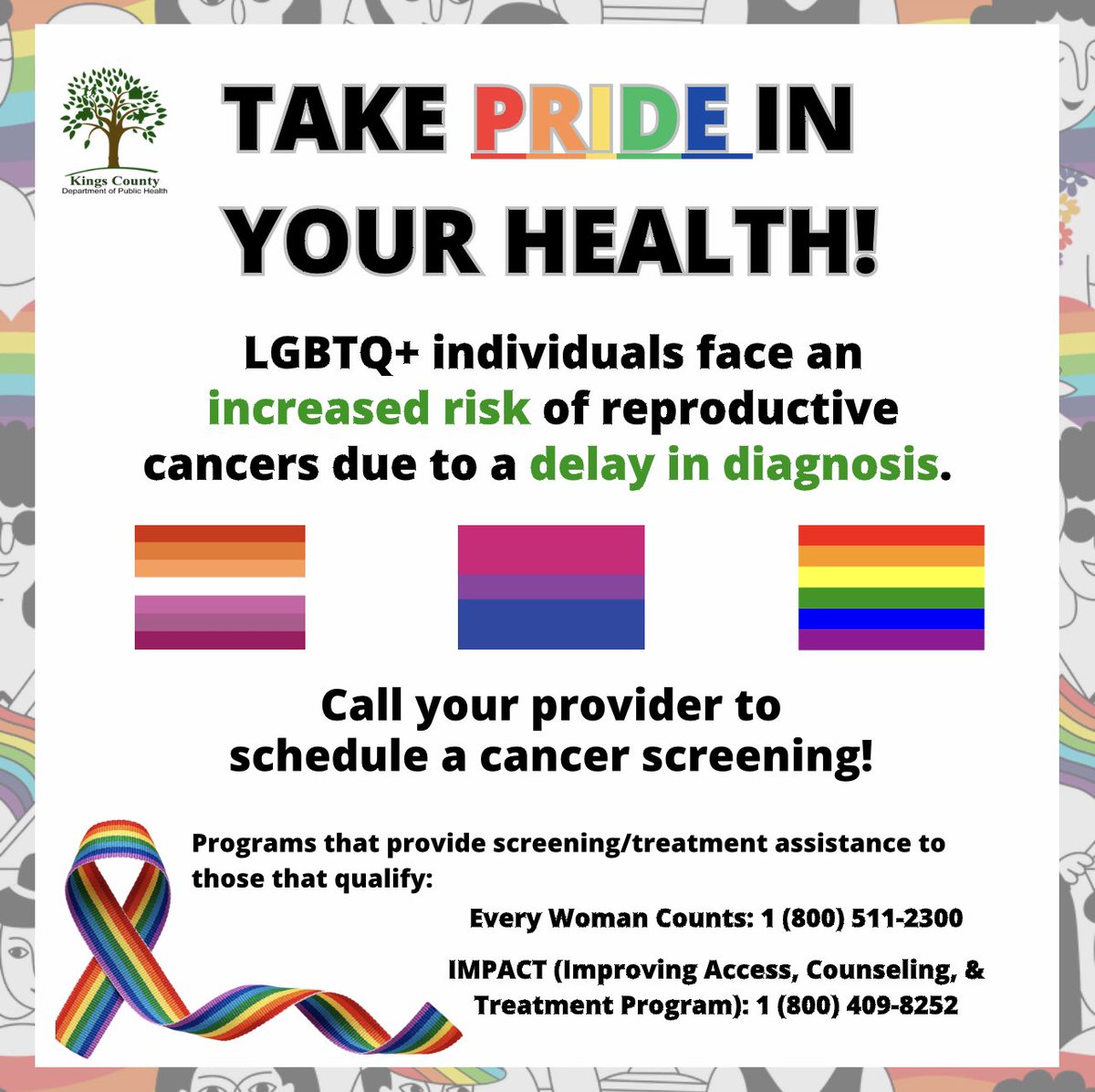 To schedule a screening, contact your provider. To learn more about cancer and the LGBTQ+ community, visit: cancer-network.org/cancer-informa…