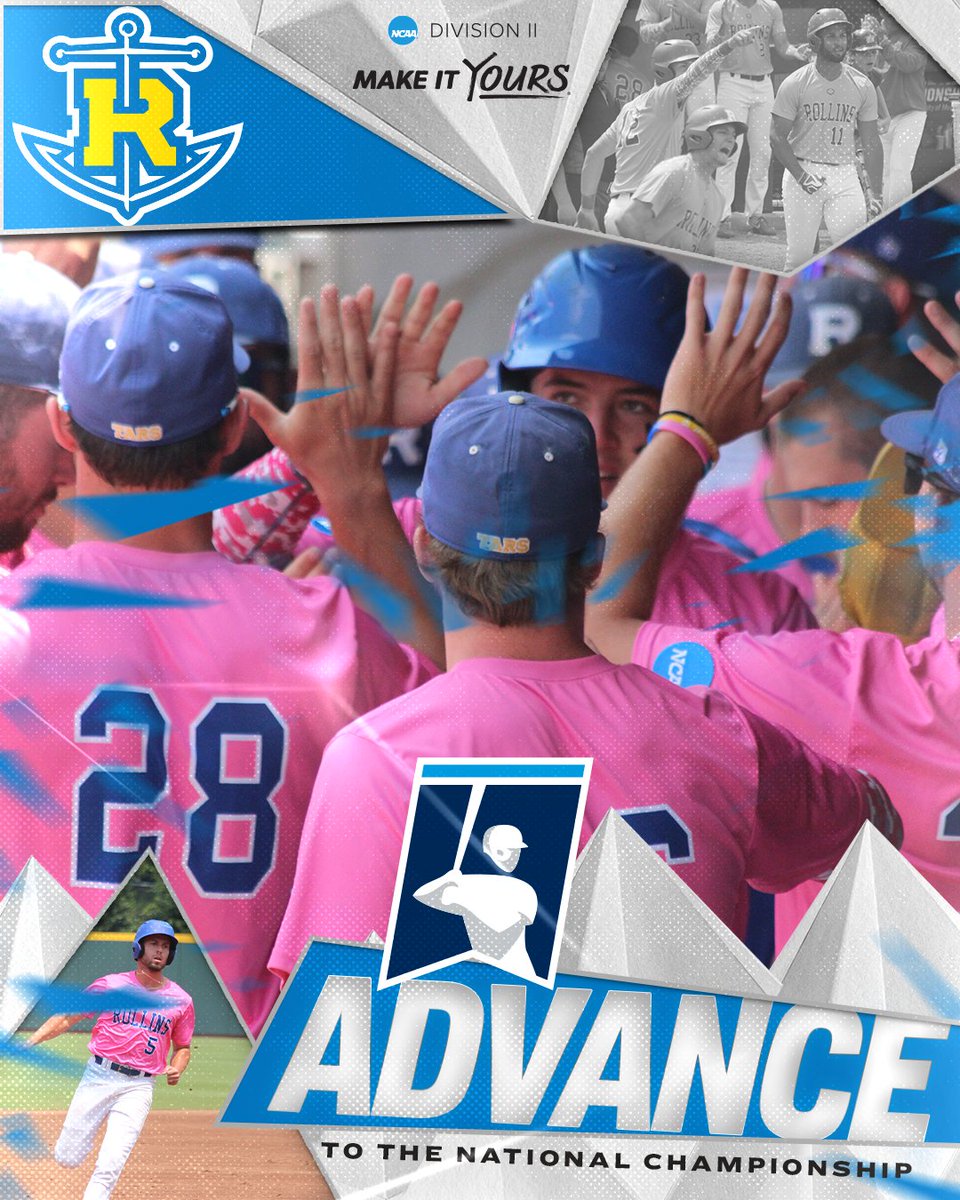 Congratulations to <a href="/RollinsSports/">Rollins Sports</a>!

The Tars will play for the #D2BSB national championship after their 10-8 win Friday! Rollins will need to beat <a href="/angeloathletics/">Angelo State Athletics</a> twice to claim the national title. First pitch on Saturday is set for 1:30 p.m. ET. 

📰: on.ncaa.com/23D2BSB
